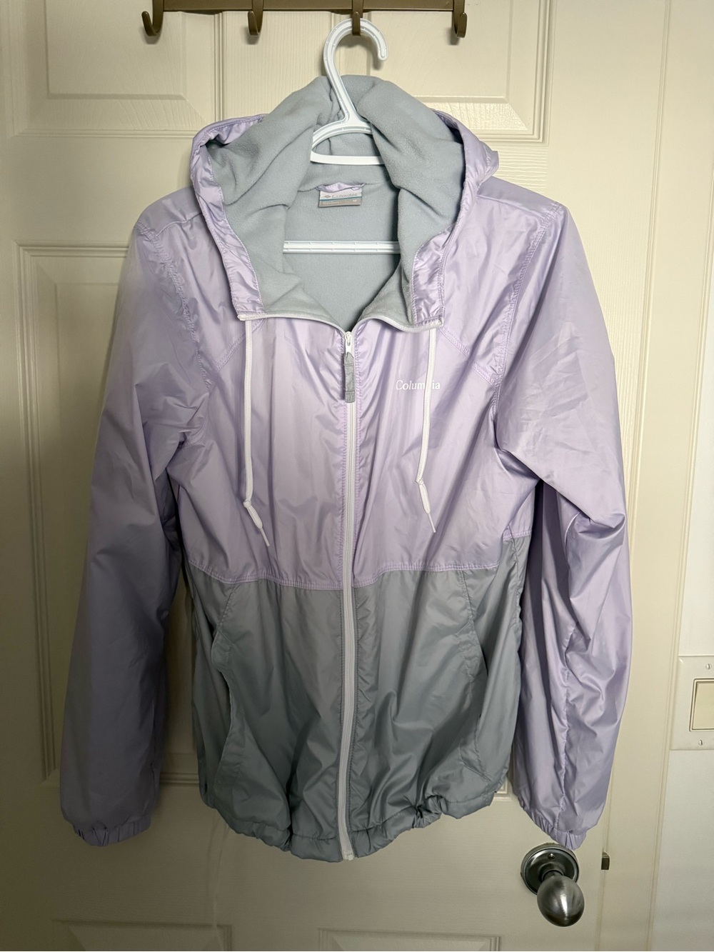 Columbia Lilac and Gray Hooded Lightweight Utility Jacket